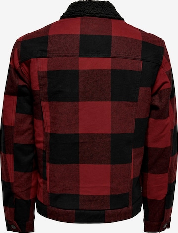 Only & Sons Between-Season Jacket 'Louis' in Red