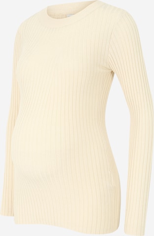 Pieces Maternity Sweater 'CRISTA' in White: front