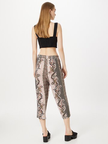 Cream Loose fit Pleat-Front Pants in Mixed colors