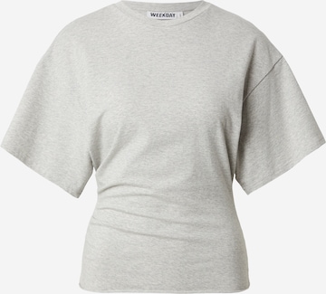 T-shirt WEEKDAY en gris : devant