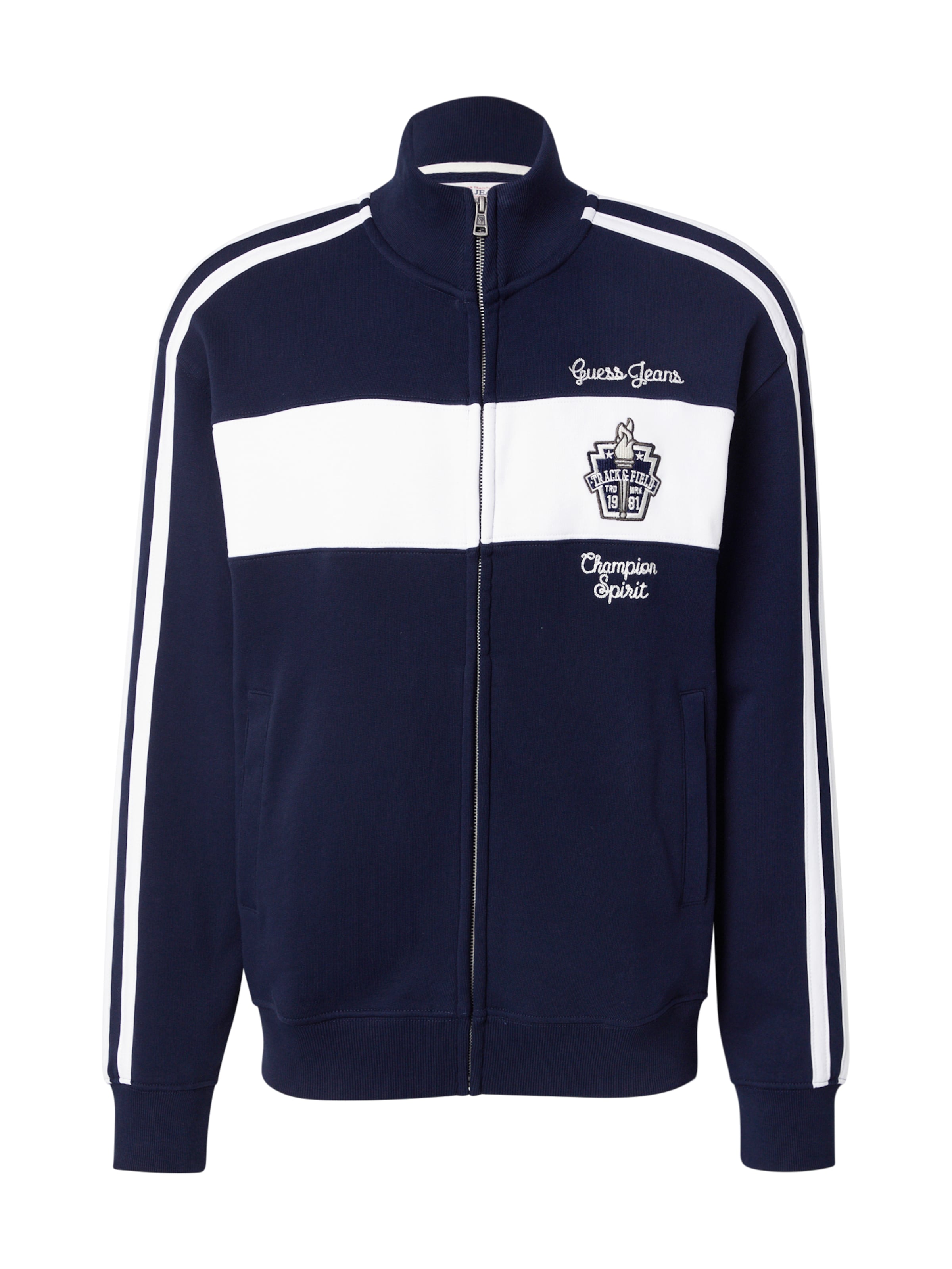 GUESS JEANS Sweatjacke in Blau: Vorderseite