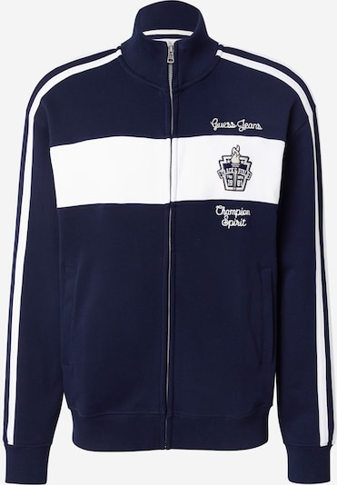 Džemperis iš GUESS JEANS, spalva – tamsiai mėlyna / balta, Prekių apžvalga