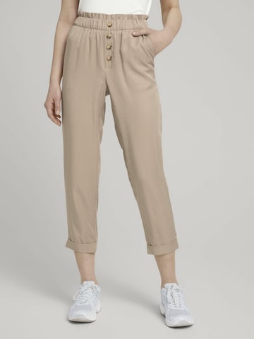 TOM TAILOR DENIM Regular Hose in Beige: predná strana