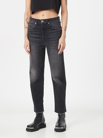 RE/DONE Regular Jeans in Black: front