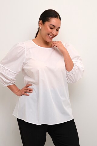 KAFFE CURVE Blouse in White: front