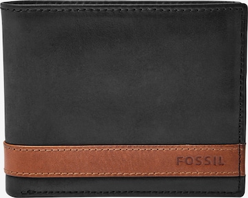 Porte-monnaies 'Quinn' FOSSIL en noir : devant