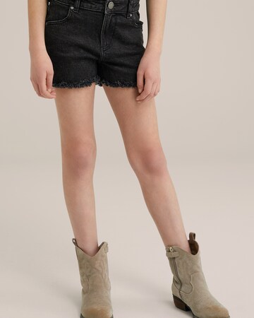 WE Fashion Slimfit Jeans i sort: forside