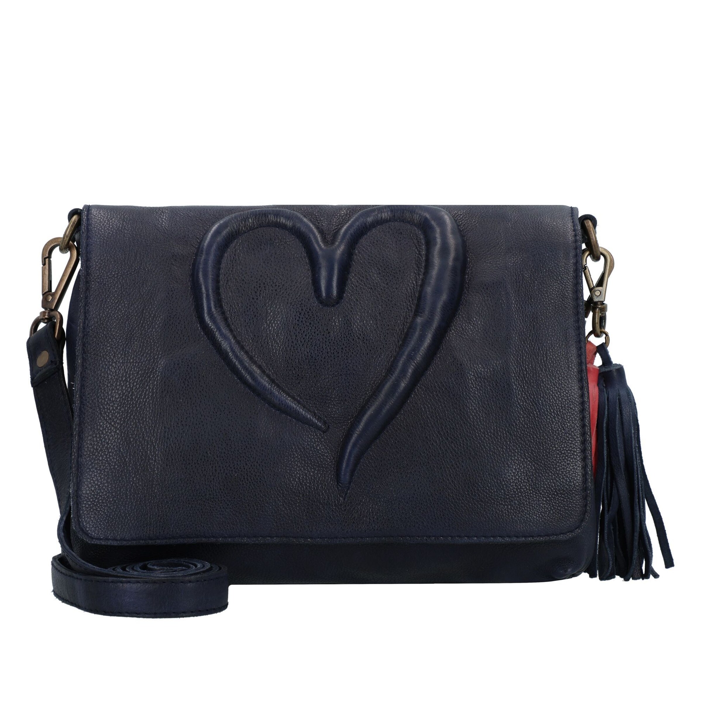 Taschendieb Wien Umhängetasche 'Herzweg' in Blau: Vorderseite