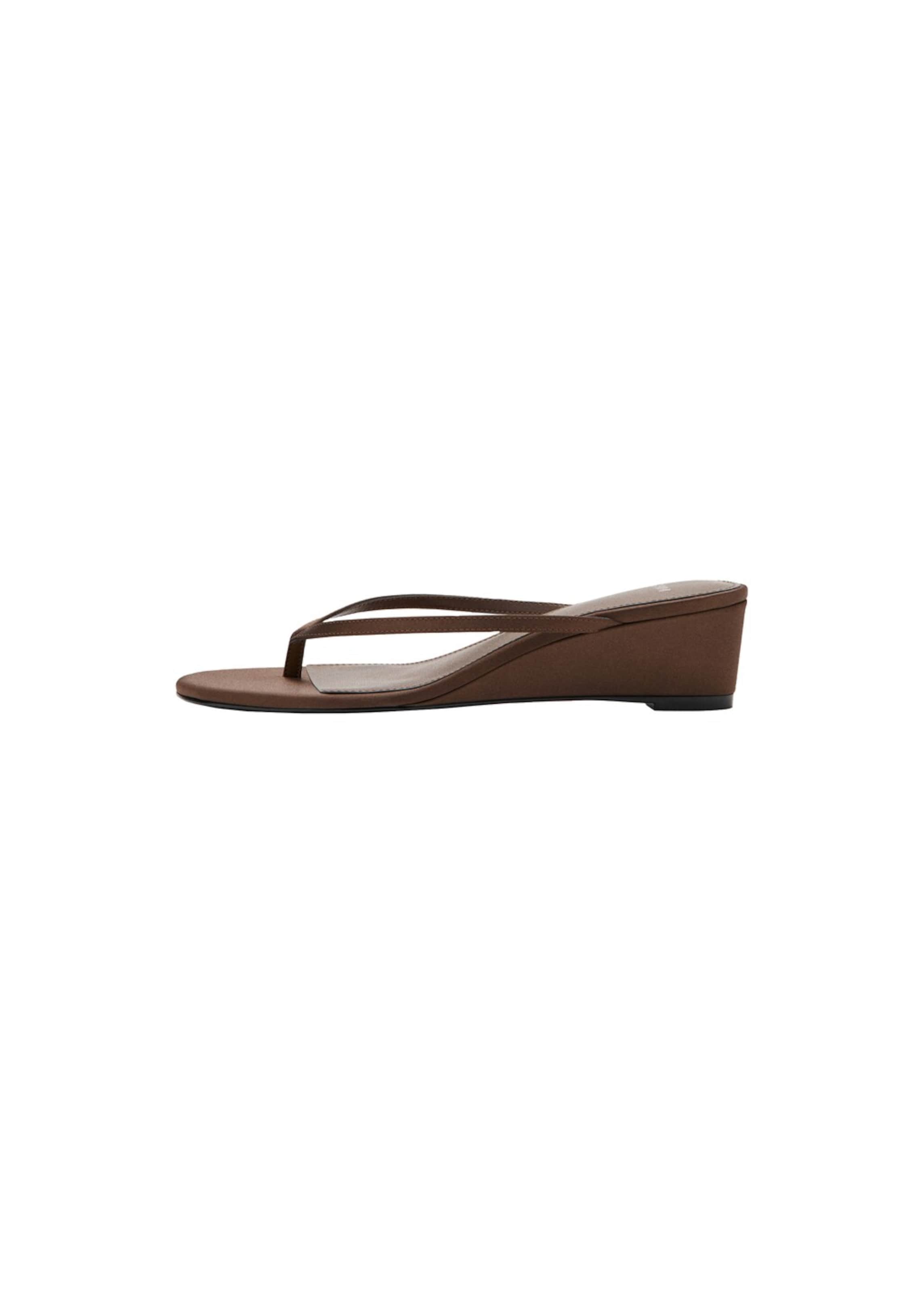 MANGO T-Bar Sandals 'Bombay' in Brown: front