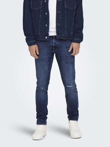 Only & Sons Slimfit Jeans 'ONSLoom' in Blauw: voorkant