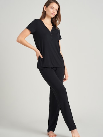 SCHIESSER Pajama Shirt ' Mix+Relax ' in Black