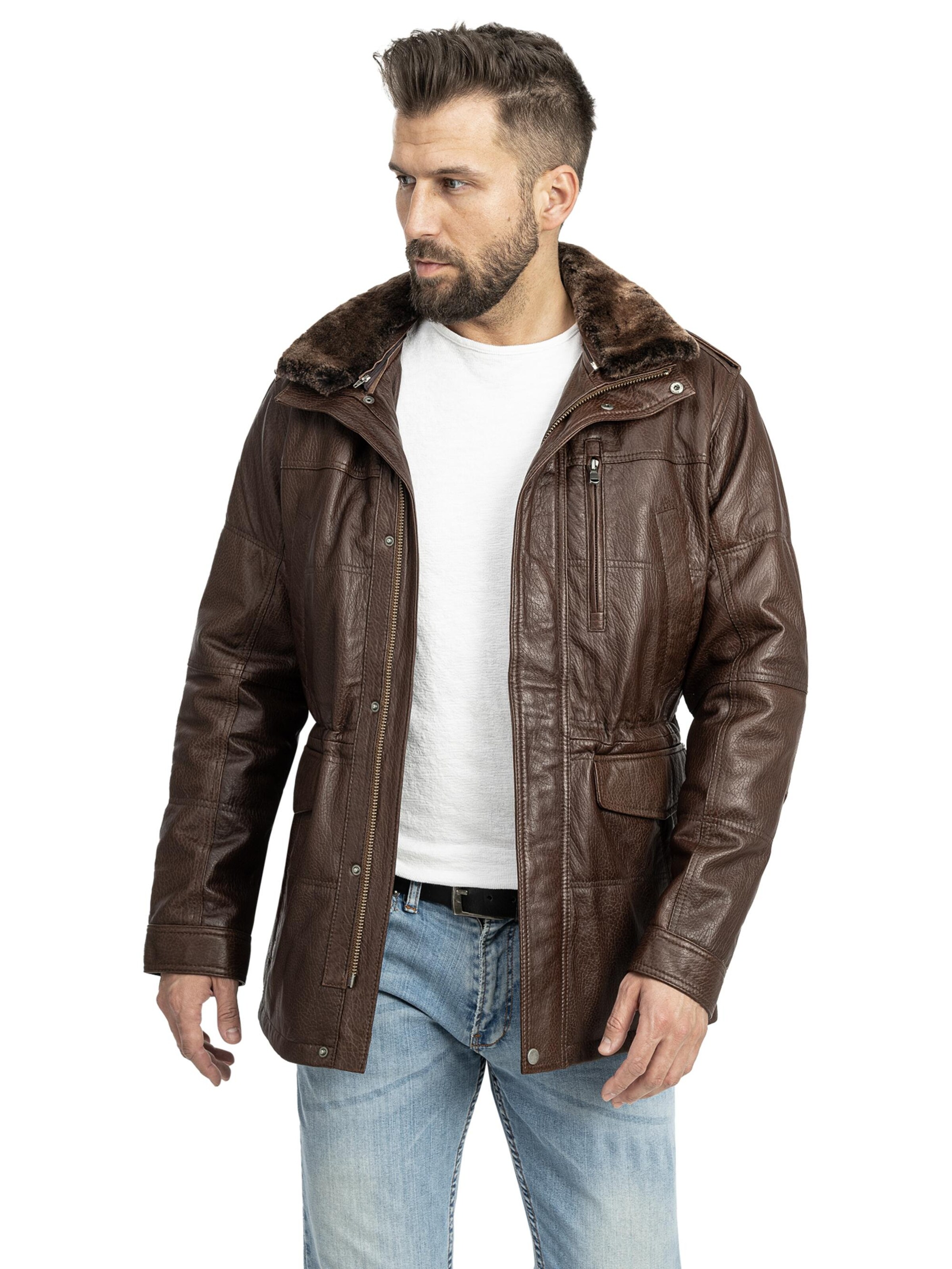 Mouflon Between-Season Jacket 'John' in Brown: front