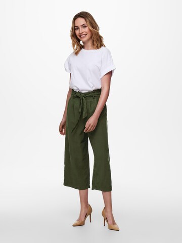 ONLY Wide leg Bandplooibroek 'Aminta-Aris' in Groen