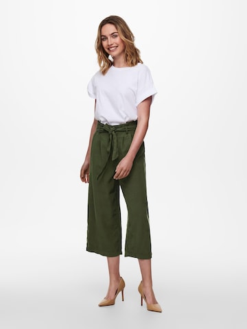 ONLY Wide leg Pleat-Front Pants 'Aminta-Aris' in Green