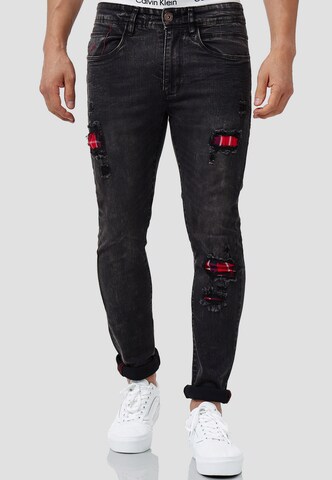 INDICODE JEANS Skinny Jeans 'Ralph' in Zwart: voorkant