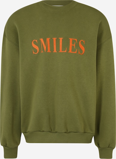 Smiles Sweatshirt 'Jay' in oliv / koralle, Produktansicht