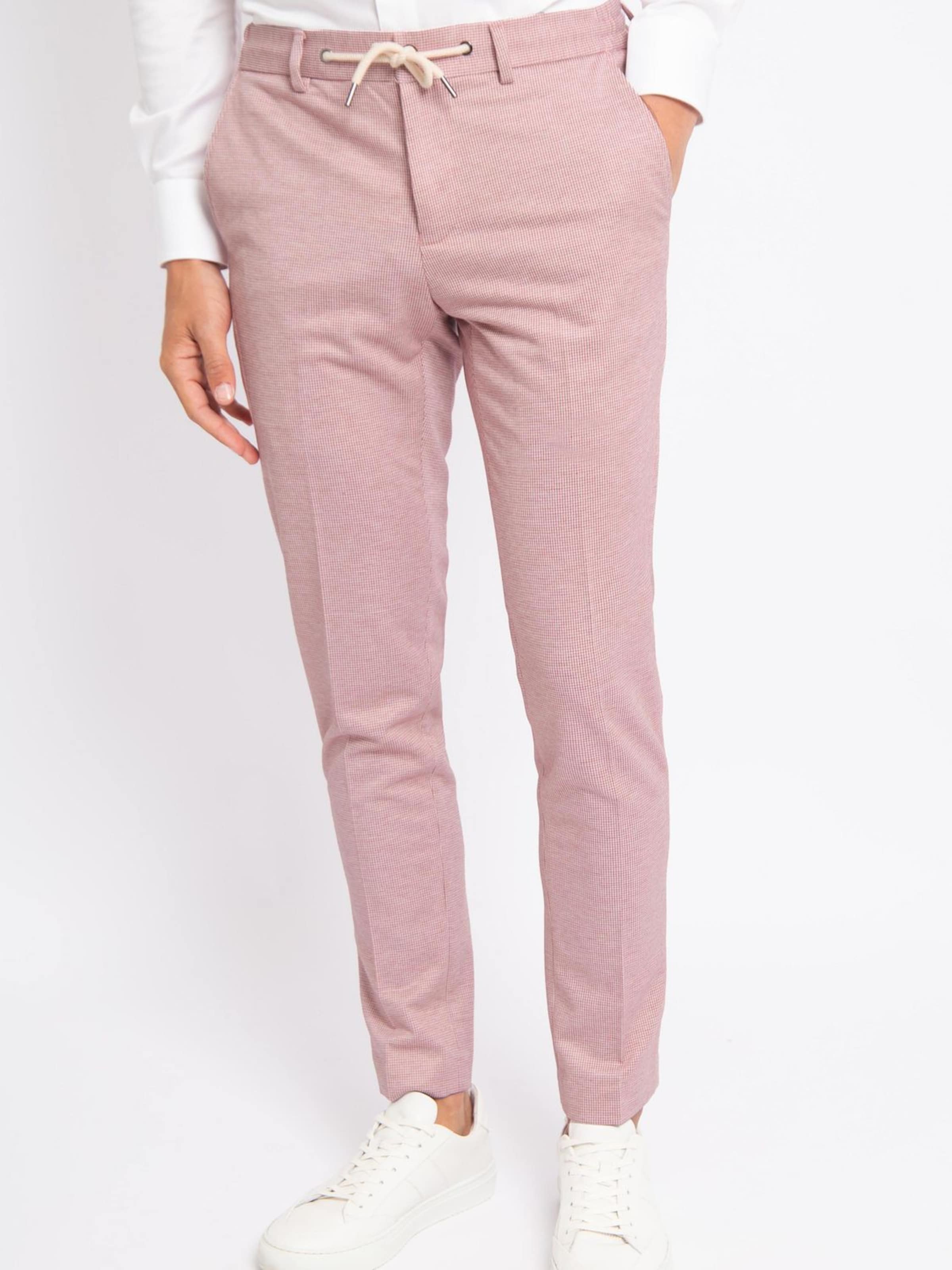 Suitable Slimfit Pantalon in Rood: voorkant