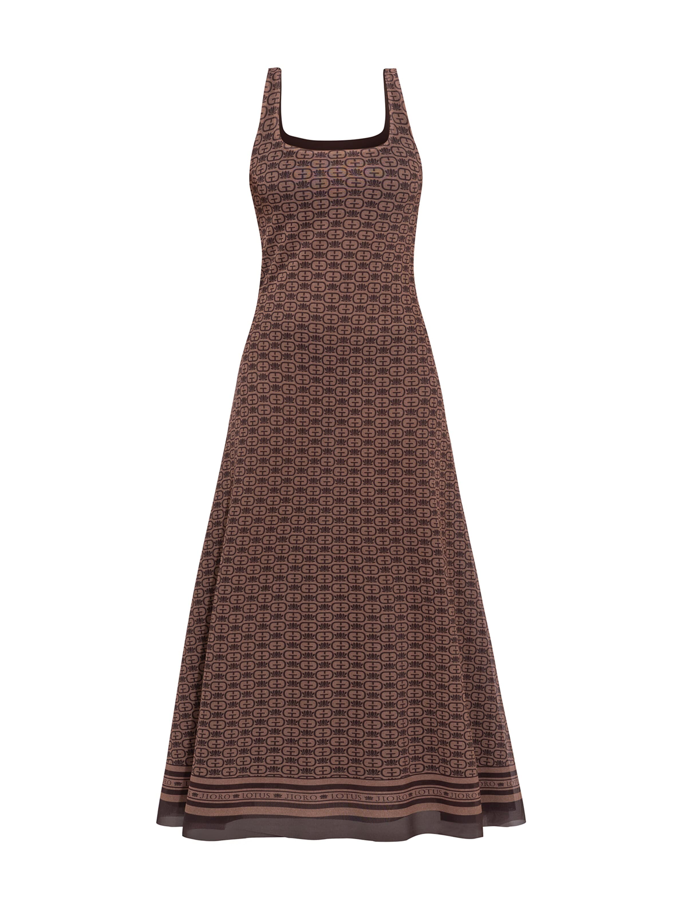 JIORO Dress in Brown: front