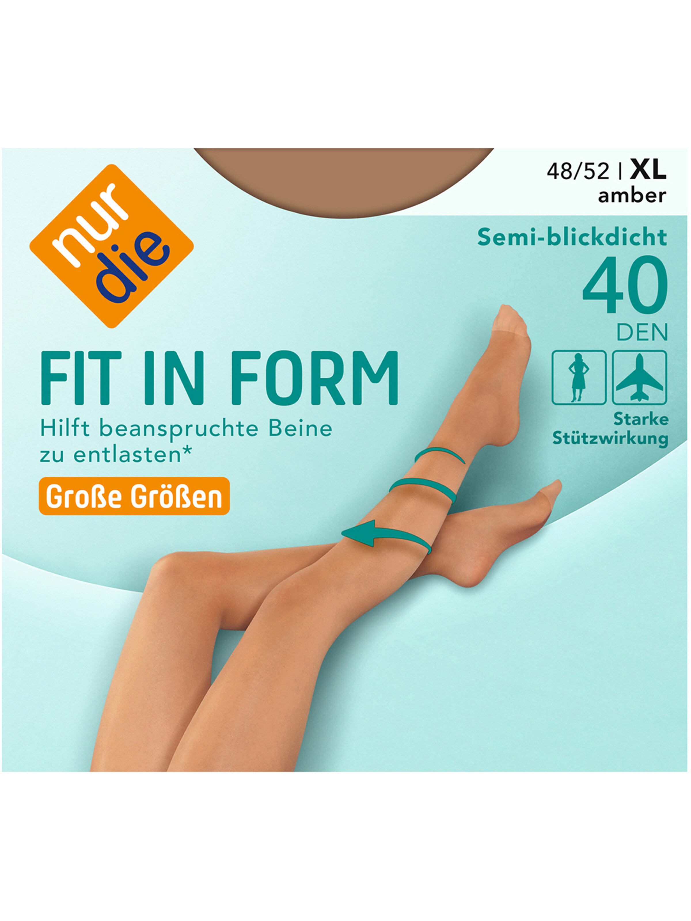 Collants ' Fit in Form Große Größen 40 DEN ' Nur Die en marron