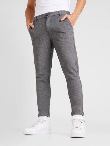 Coupe slim Pantalon chino 'Superflex' Lindbergh en gris : devant