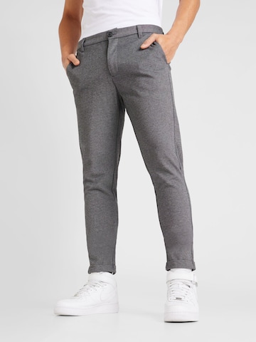 Lindbergh Slimfit Chino 'Superflex' in Grijs: voorkant