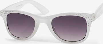 styleBREAKER Sunglasses 'Mädchen Nerd Sonnenbrille mit Strass' in White: front
