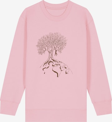 Life-Tree Sweatshirt 'Organic Fairwear Sweater Kids Unisex Hanging On' in Pink: front