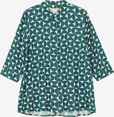 SHEEGO Bluse in dunkelgrün / weiß, Produktansicht