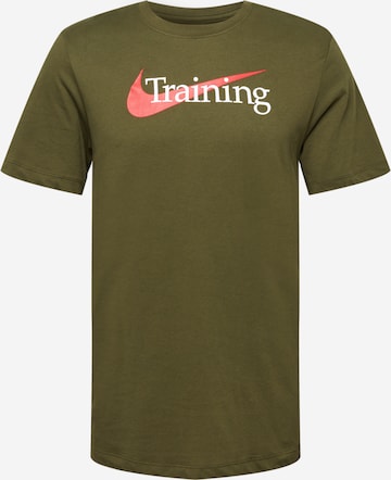 T-Shirt fonctionnel NIKE en vert : devant