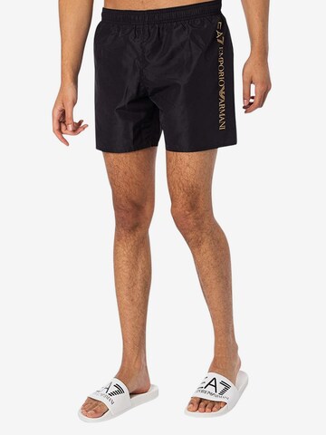 EA7 Emporio Armani Board Shorts in Black: front