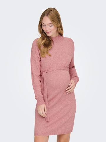 Only Maternity Gebreide jurk 'LEVA' in Rood: voorkant