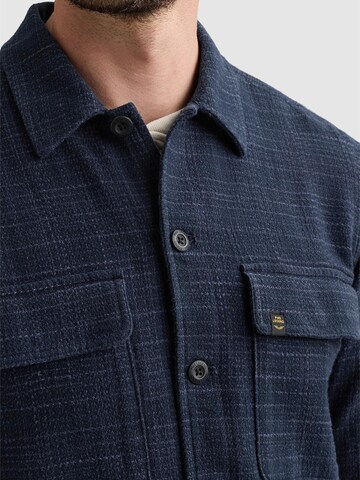 PME Legend Regular fit Button Up Shirt 'Overshirt in two-tone cotton slub' in Blue