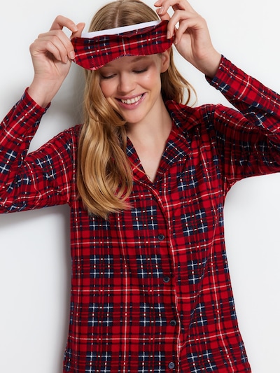 Trendyol Pajama in Dark blue / Bright red / White, Item view