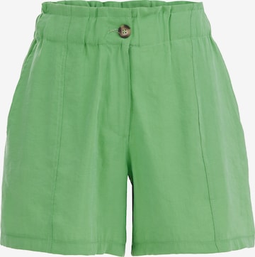 WE Fashion - Loosefit Pantalón plisado en verde: frente