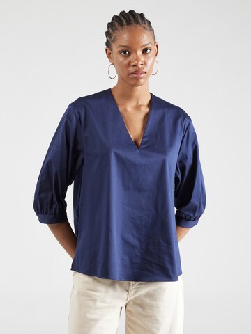 SEIDENSTICKER Blouse 'Schwarze Rose' in Blauw: voorkant