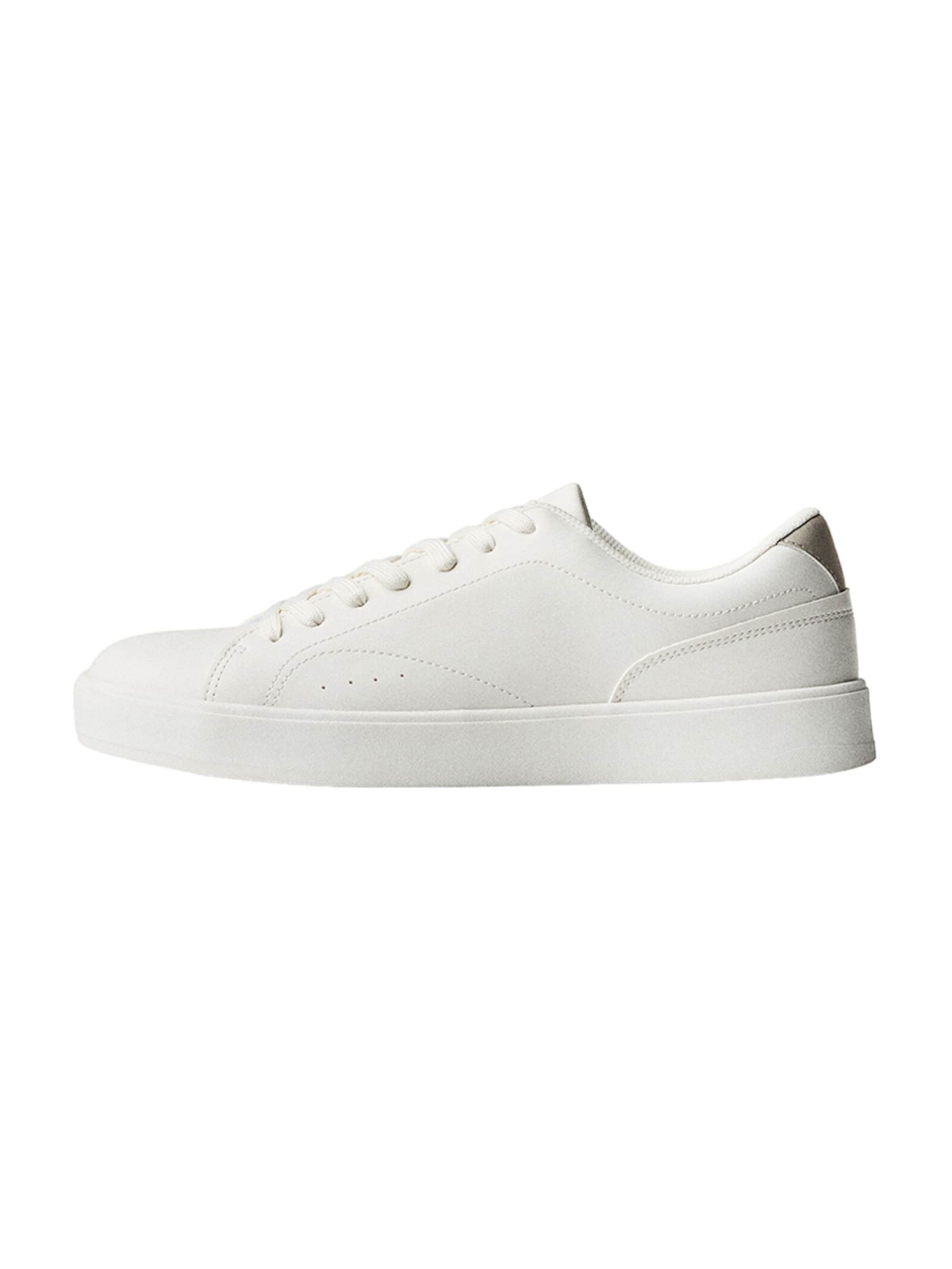 Sneaker low de la Bershka pe alb: față