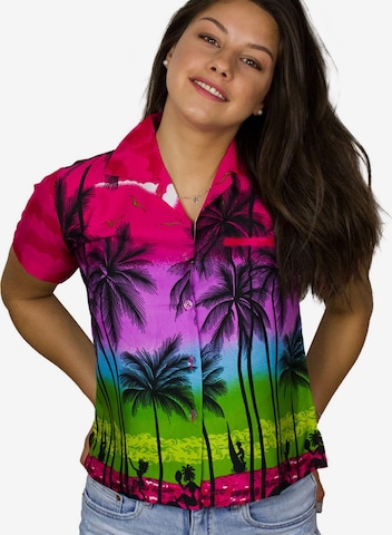 King Kameha Blouse 'Beach' in Pink: front