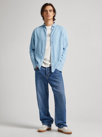 Pepe Jeans Regular fit Button Up Shirt 'Petri' in Blue