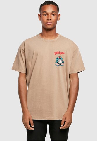 Merchcode Shirt 'Alarm Clock Comic' in Beige: voorkant