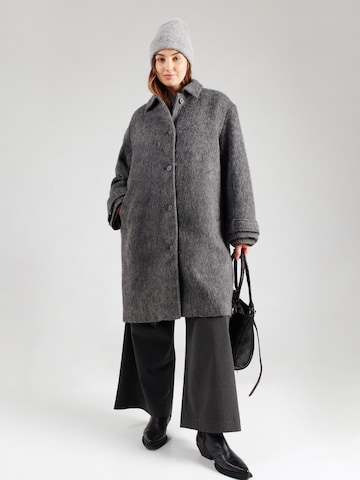 Monki Between-seasons coat in Grey: front