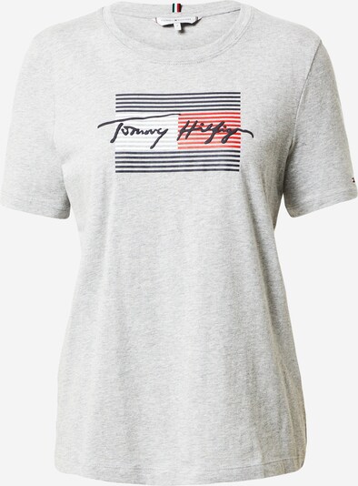 TOMMY HILFIGER Majica | mornarska / svetlo siva / ognjeno rdeča / črna / bela barva, Prikaz izdelka