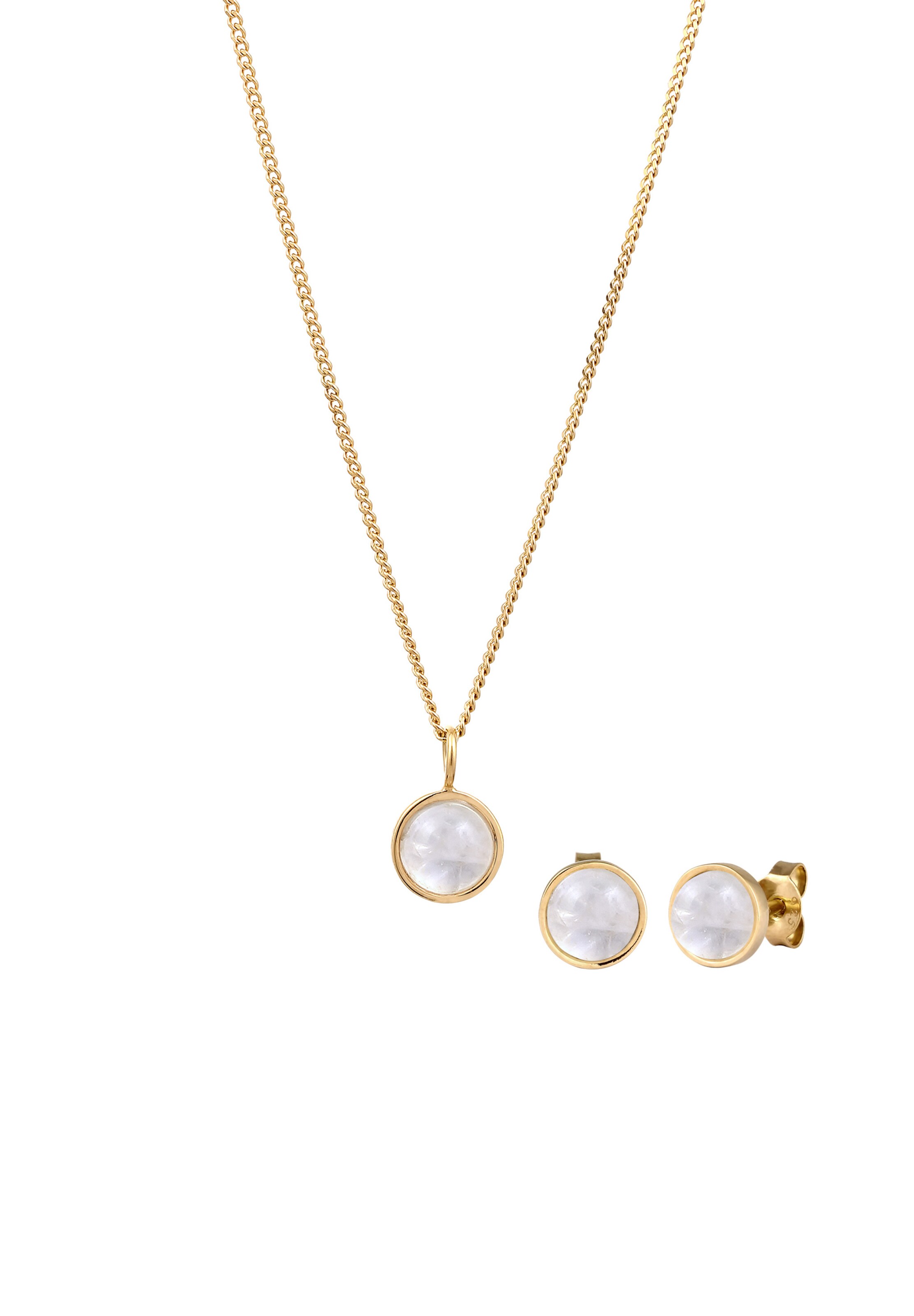 ELLI Sieraden set 'Mondstein' in Goud