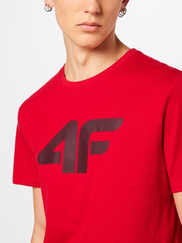 4F قميص عملي بلون أحمر
