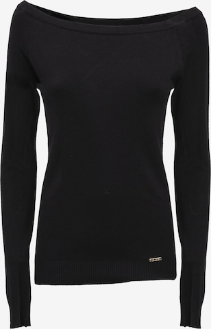 juoda Influencer Megztinis: priekis