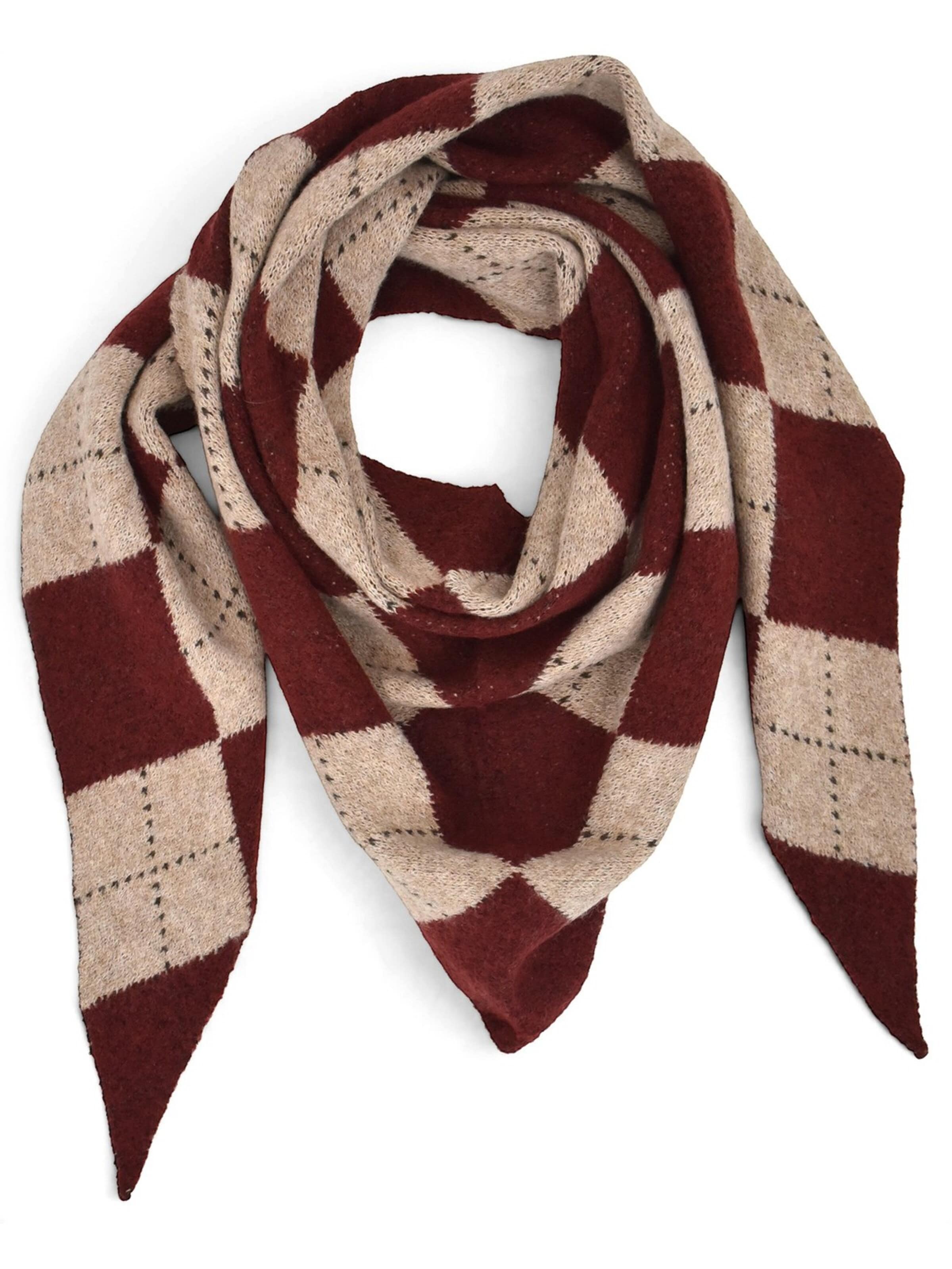 styleBREAKER Tuch 'Strick Dreieckstuch mit Argyle Muster & Wendeseite'‌‌‌‌‌‌ in Rot: Vorderseite