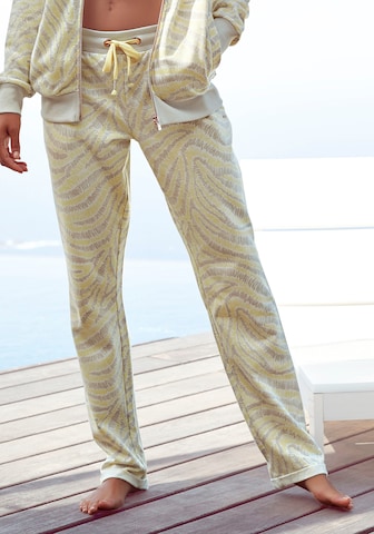 Loosefit Pantalon de pyjama LASCANA en beige : devant