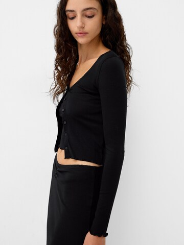 Bershka Knit cardigan in Black