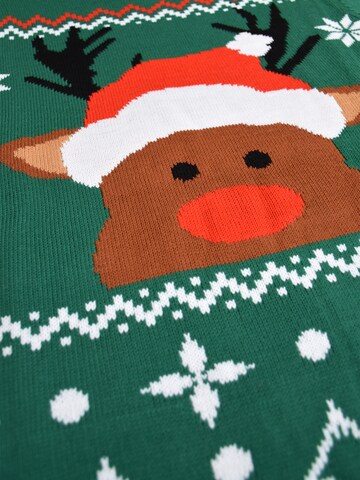 United Labels Sweater 'Weihnachtspullover Rentier' in Green