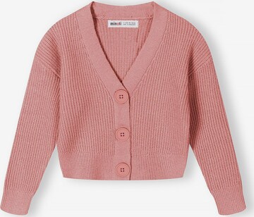 MINOTI Knit cardigan in Pink: front