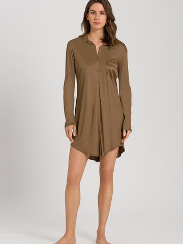 Hanro Pajama shirt 'Grand Central' in Brown